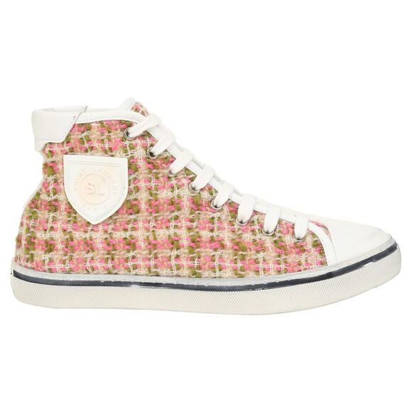Saint Laurent  Bedford Tweed High-Top Sneakers in Multicolor Wool - Picture 1 of 10